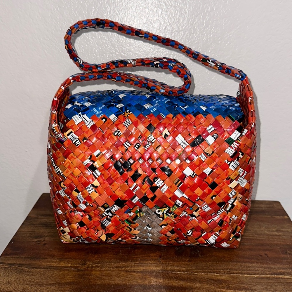 Hand Woven Recycled Chip Rappers bag